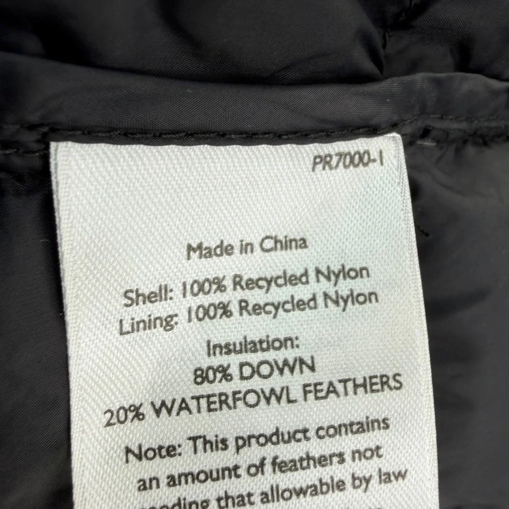Eddie Bauer EB650 Down Puffer Jacket Womens Large Black Full Zip Quilted READ